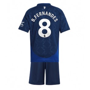 Manchester United Bruno Fernandes #8 Dětské Venkovní dres komplet 2024-25 Krátký Rukáv (+ trenýrky)